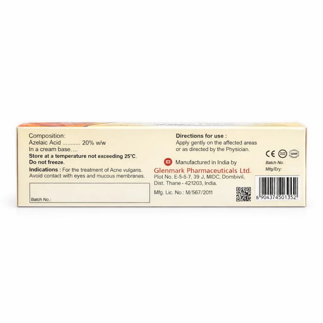 Azelaic Acid Cream 20%, 15g for Acne, Redness, & Hyperpigmentation