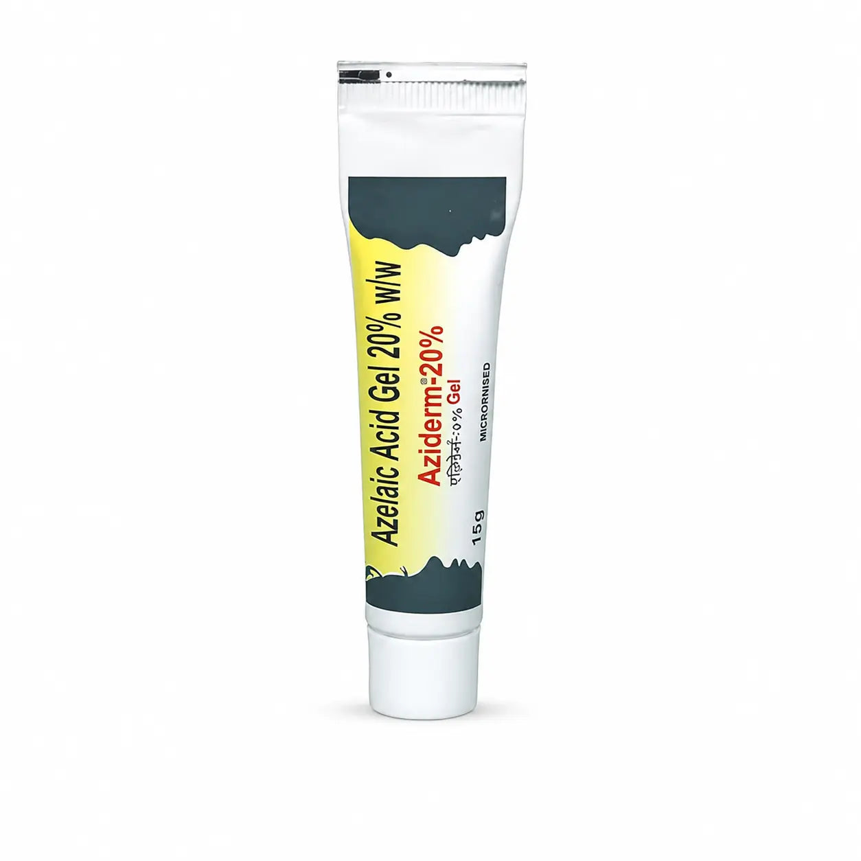 Aziderm Azelaic Acid Gel 20% 15g tube for acne-prone skin, redness and post-acne marks