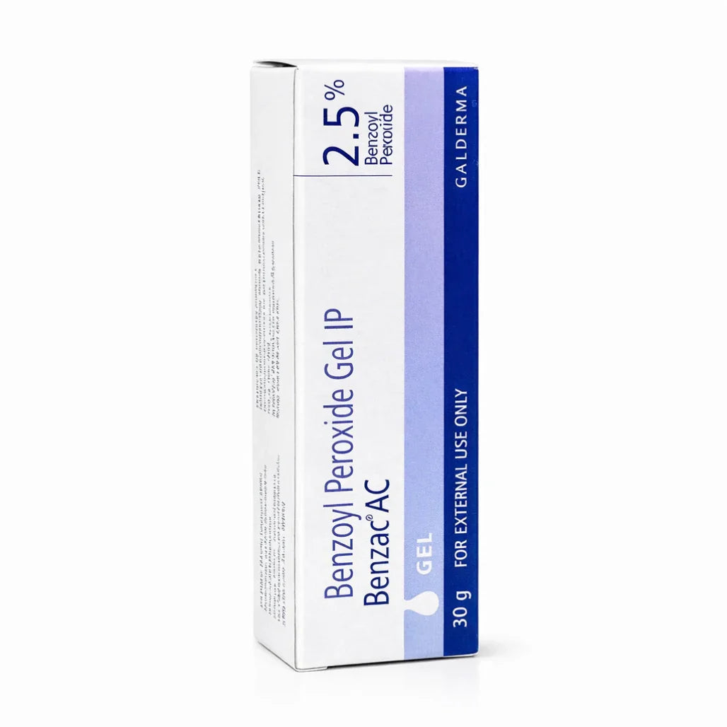 Benzoyl Peroxide Benzac AC Gel 2.5%, 30g for Acne Treatment
