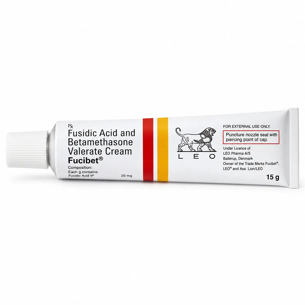 Fucibet Fusidic Acid and Betamethasone Valerate Cream 15g tube for external skin use