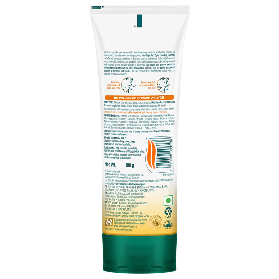 Himalaya Dark Spot Clearing Turmeric Face Scrub | Brightening & Exfoliation Care