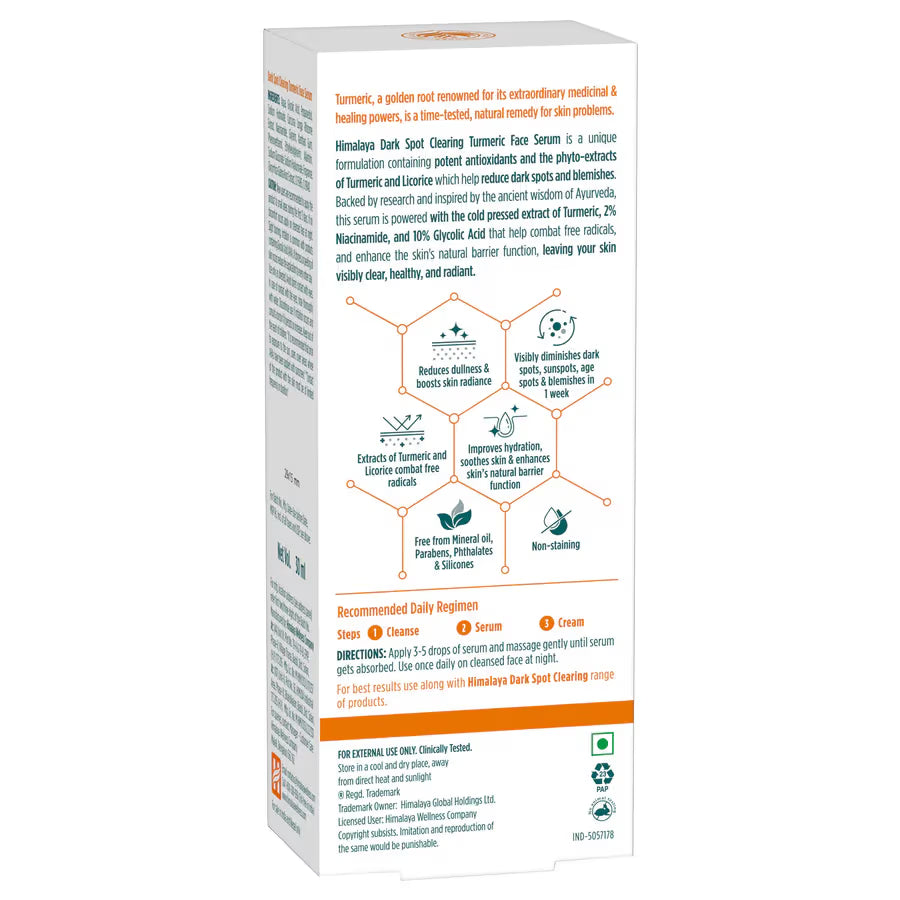 Himalaya Dark Spot Clearing Turmeric Face Serum | Brightening & Spot Care