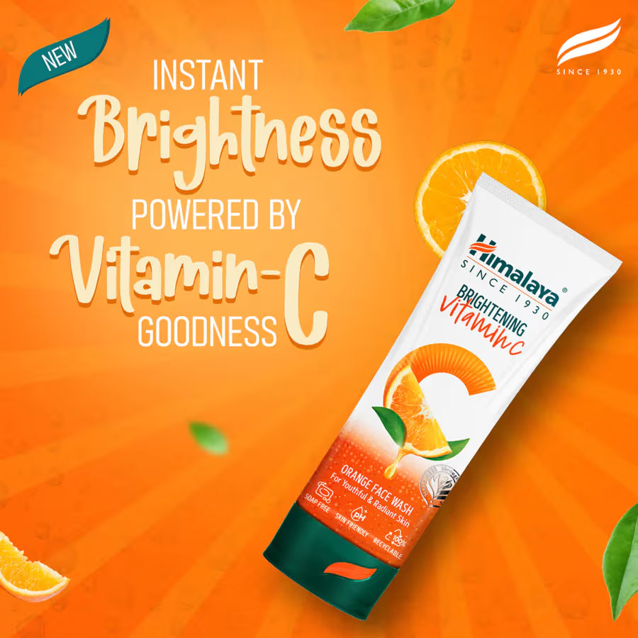 Himalaya Brightening Vitamin C Orange Face Wash | Glow & Clean Skin
