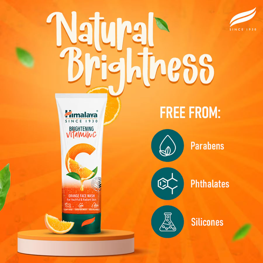 Himalaya Brightening Vitamin C Orange Face Wash | Glow & Clean Skin