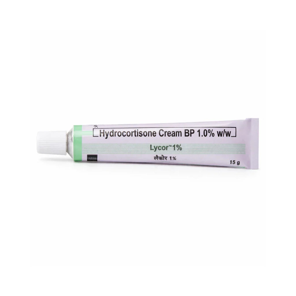 Hydrocortisone Cream 1% W/W 15g Lycor for Eczema &amp; Redness