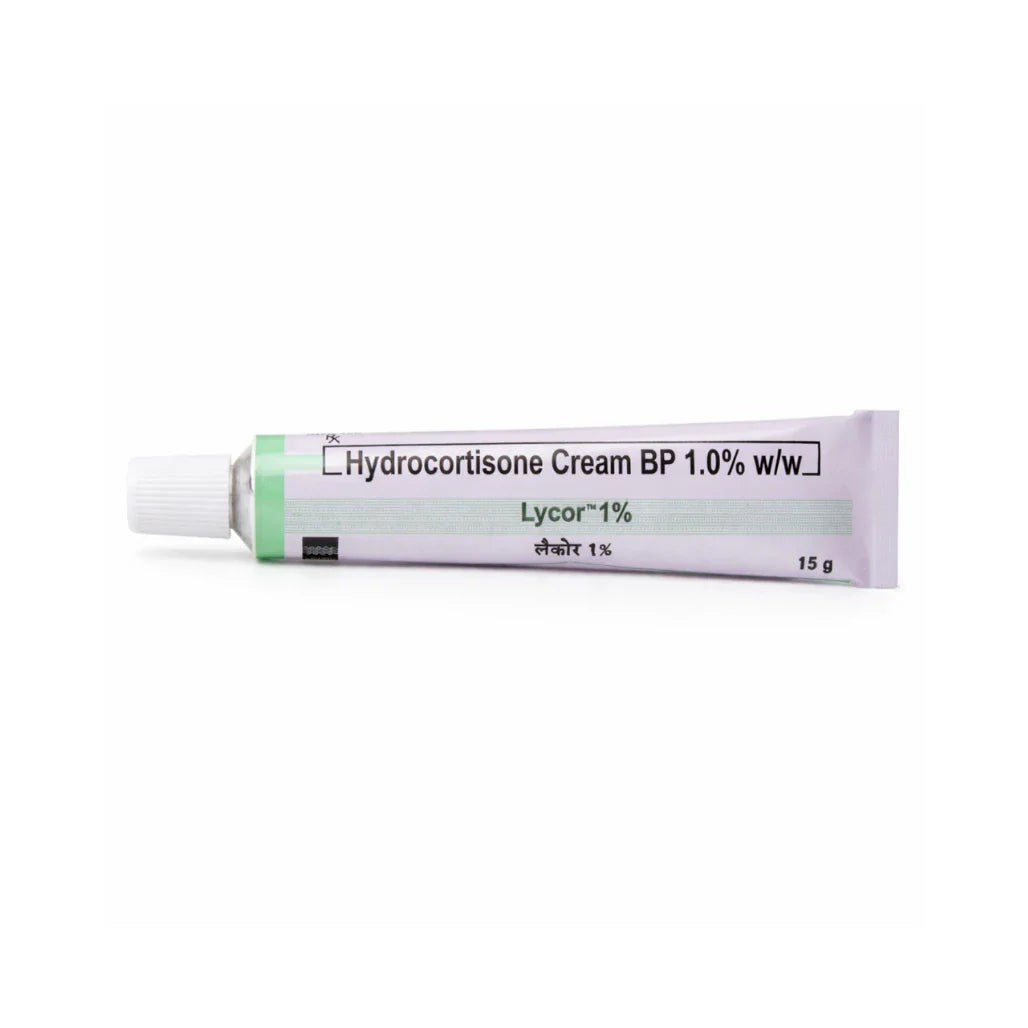 Hydrocortisone Cream 1% W/W 15g Lycor for Eczema &amp; Redness