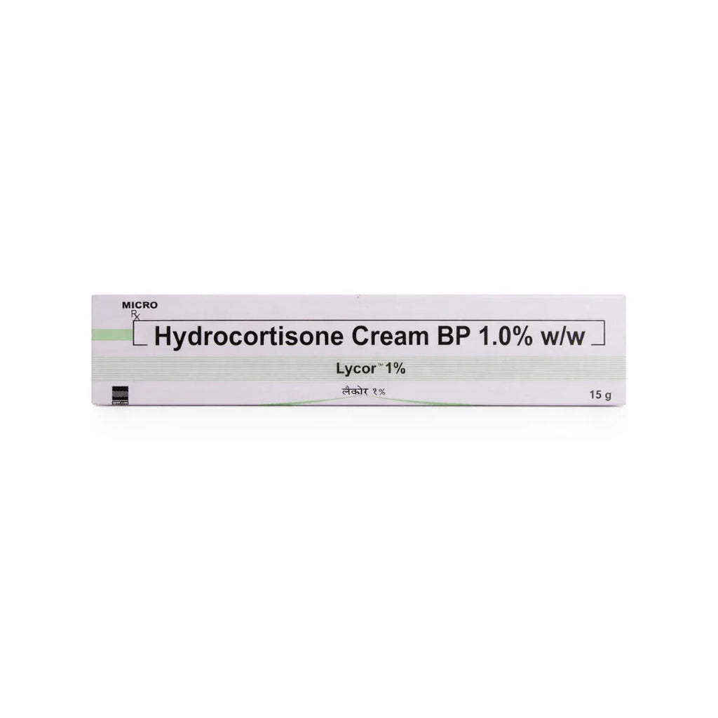 Hydrocortisone Cream 1% W/W 15g Lycor for Eczema &amp; Redness