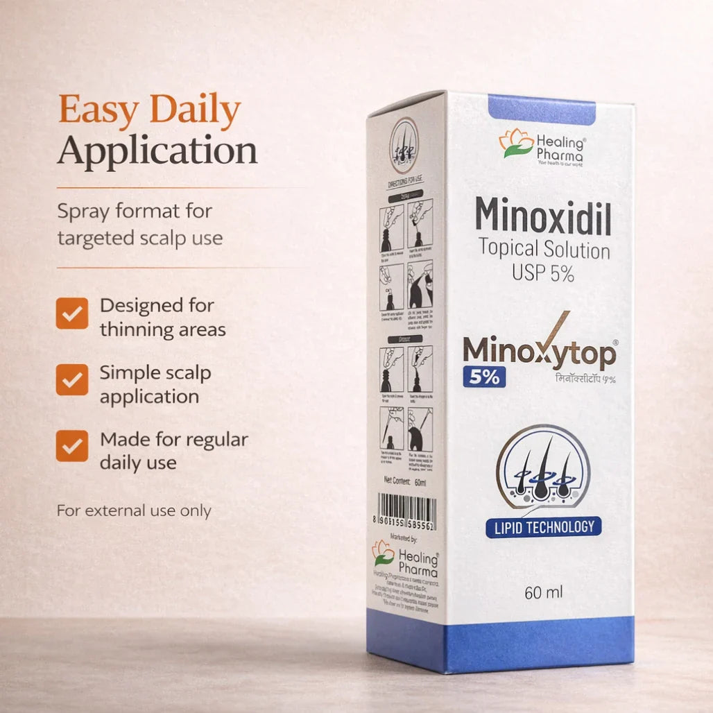 Minoxidil Topical Solution USP 5%, 60ml | Minoxytop for Hair Regrowth
