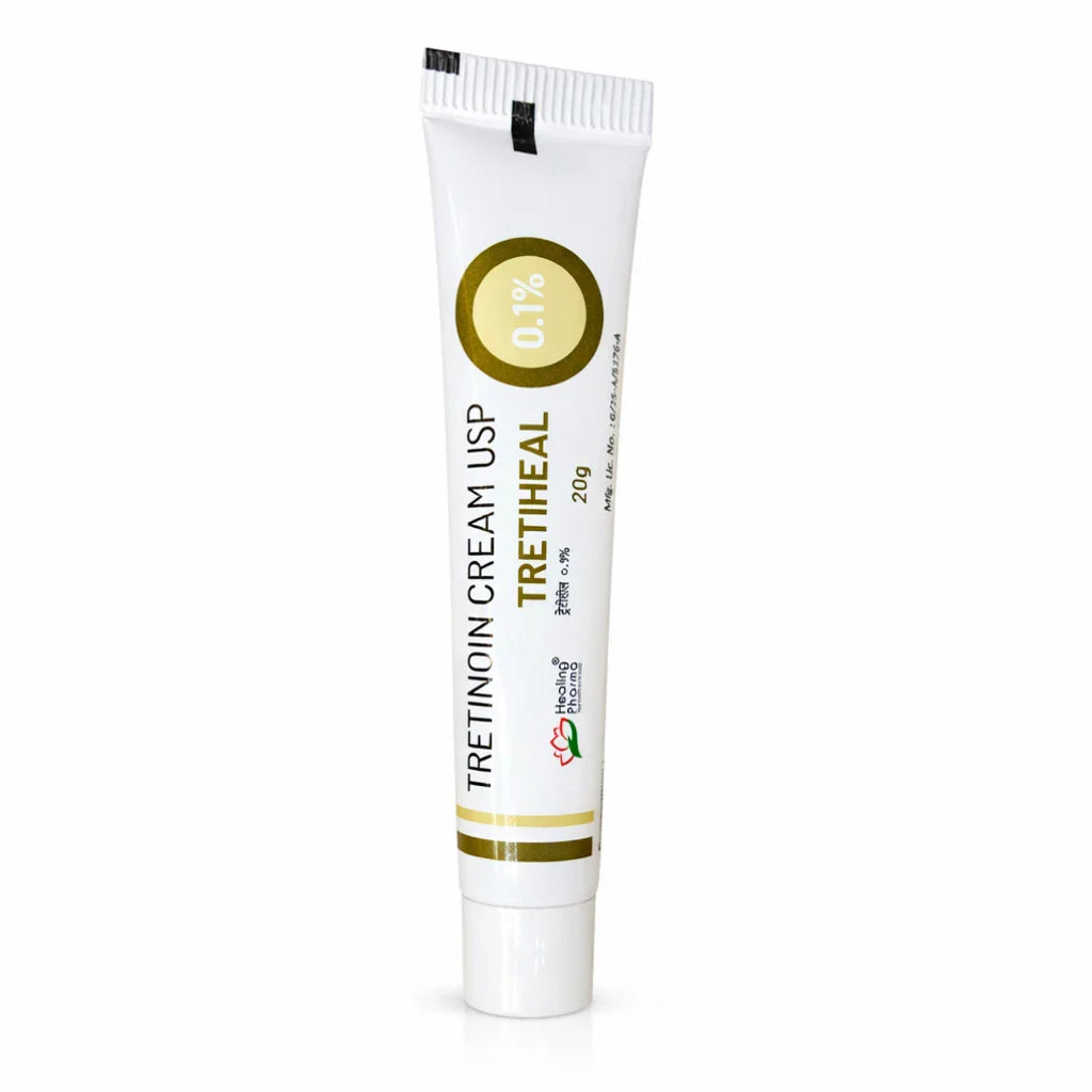 Tretiheal Tretinoin Cream USP 0.1%, 20g for Clogged Pores &amp; Fine Lines
