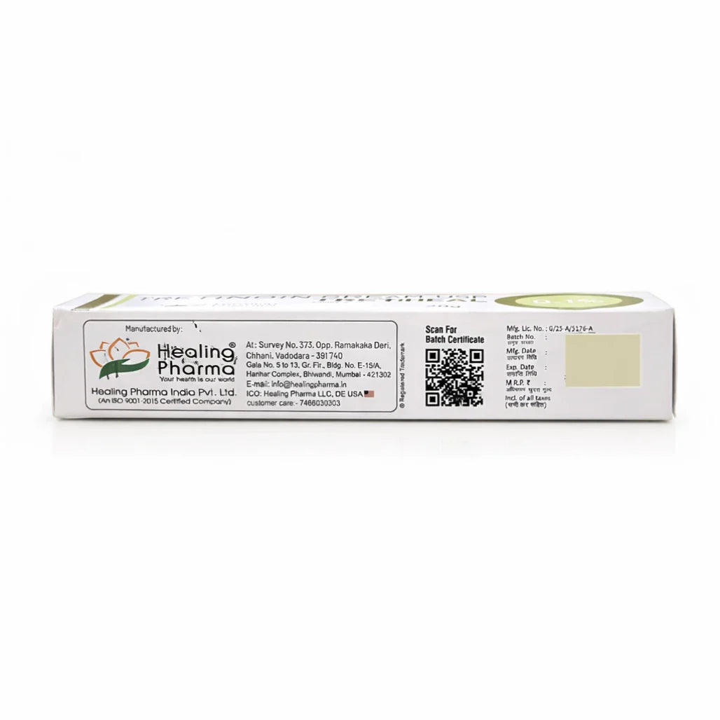 Tretiheal Tretinoin Cream USP 0.1%, 20g for Clogged Pores &amp; Fine Lines
